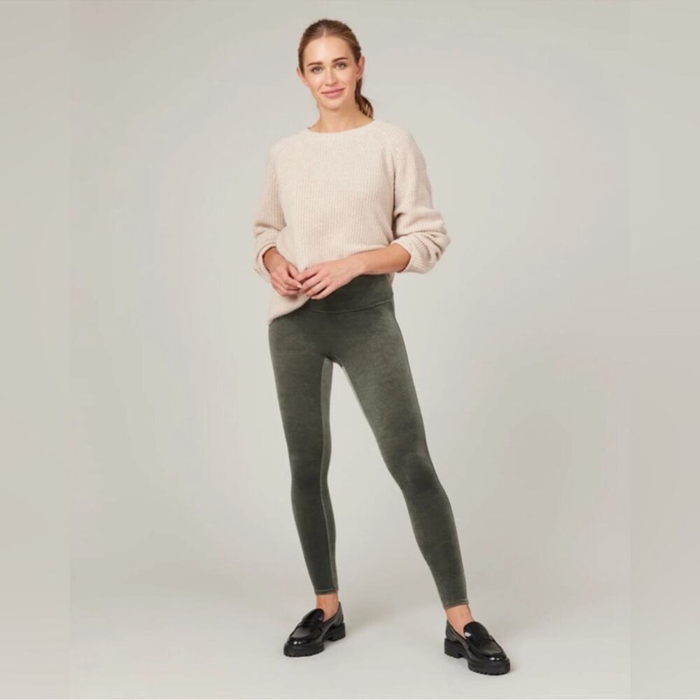 NWT Spanx Velvet (Dark Palm) Sexy Leggings Size Large